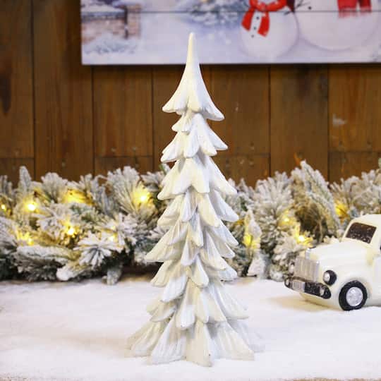 Glitzhome® 14.75" White Christmas Tree Table Décor